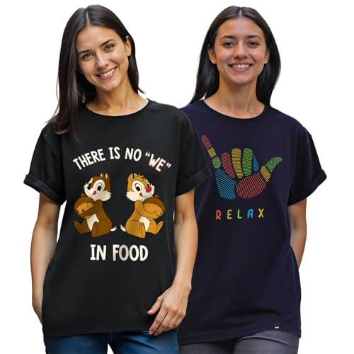 T-shirts col rond manches courtes femme basiques en coton lot de 2 taille M