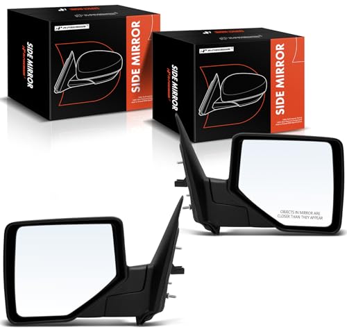 A-Premium Pair (2) Driver and Passenger Side Power Door Mirror - Compatible with Ford Ranger 2006-2011 & Mazda 2006-2007 - B2300/B3000/B4000 - Non-Heated Manual Folding Black Outside Rear View Mirror