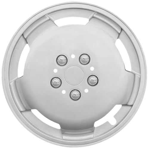 4er Set 15 Zoll Radkappen gewölbt Wohnmobil und Transporter zb FIAT Ducato Scudo Peugeot Expert Citroen Jumpy Mercedes Vito Ford Transit Silber Metallic 4X Radkappe Radzierblenden Radblende 15 Zoll