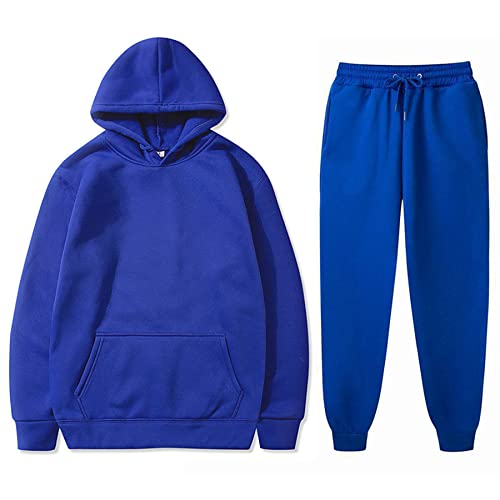 Conjunto casual con capucha y pantalones deportivos para cosplay, sudadera con capucha y pantalones deportivos unisex, Bule, Large