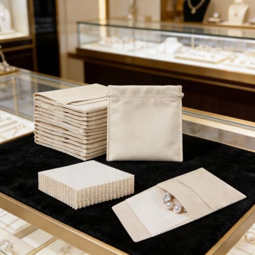 Bolsas de microfibra para joyas embalaje de 120 piezas con cordon suave de 8 x 8 cm 3