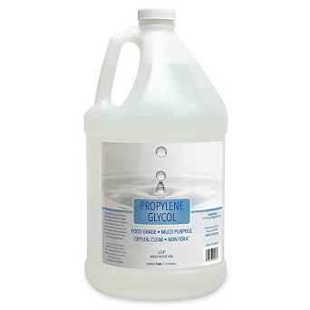 4-Pack Propylene Glycol, 100% Pure, Odorless, Colorless, USP Food Grade, Non-Toxic, Use for Soaps, Massage Oils, Lotions, Moisturizers, Shampoo, Cosmetics, Foods and More, Made in USA 4 Pack 128 oz