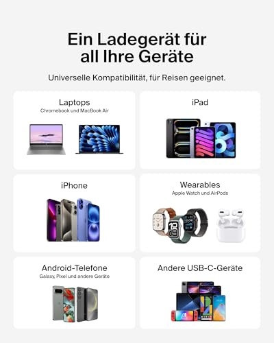 Belkin kompaktes USB-C Ladegerät 45W, USB-C Power Delivery zum Schnellladen für Apple iPhone 17, iPhone 16, iPhone 15-Serie… – Ansicht 6