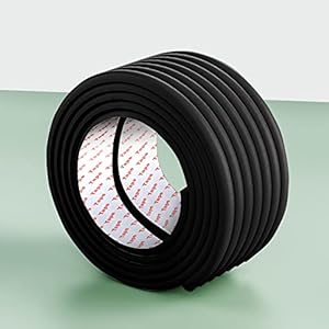 Soft Extra-Wide Edge Protector for Baby with 3M Strong Adhesive Double Sided pre-Taped,(12.5ft,Black) Baby proofing…