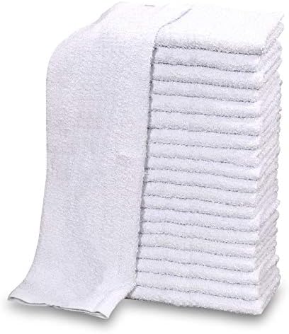 GOLD TEXTILES 36 PC New Cotton Blend White Restaurant Bar Mops Kitchen Towels 28oz (3 Dozen ) (36, White)