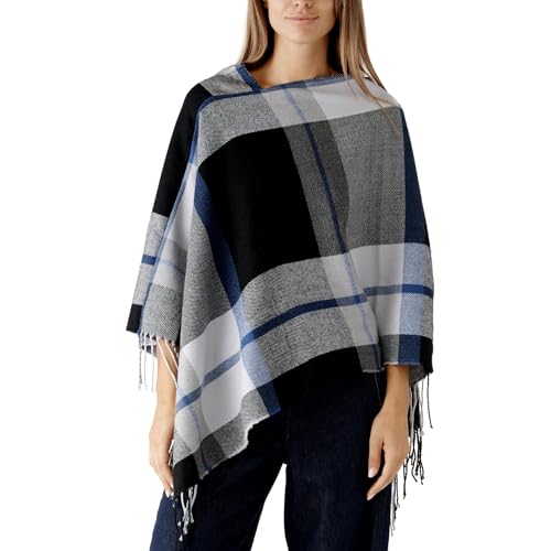 Image of Women's Shawl Wrap Poncho Ruana Cape Cardigan Sweater Open Front for Fall Winter Spring