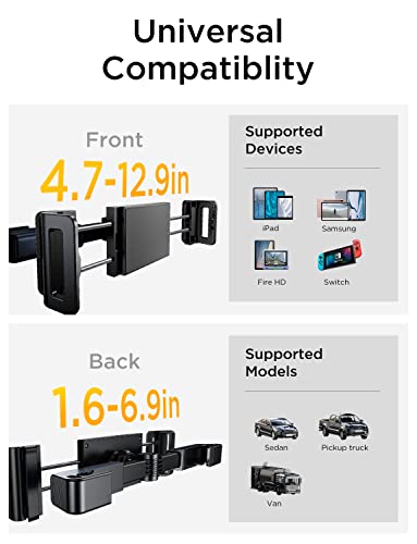 Lisen Tablet Ipad Holder For Car Mount Headrest-Ipad Car Holder Back Seat Travel Accessories Car Tablet Holder Mount Road Trip Essentials For Kids Adults Fits All 4.7-12.9" Devices & Headrest Rod #TOP6