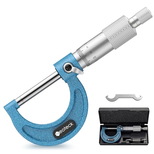 Neoteck Micrometer Bügelmessschraube 0-25mm/0 01mm Mikrometerschieber für die Messung von kleinen Teilen Dichtungen und Drähten