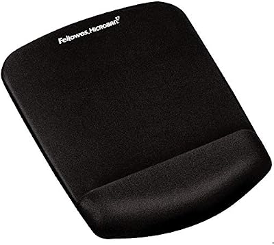 Fellowes Foam Fusion Plus Touch - Alfombrilla con reposamuñecas ergonómico para ratón, gel y espuma, color negro