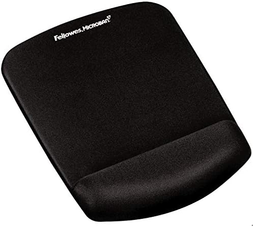 Fellowes Foam Fusion Plus Touch - Alfombrilla con reposamuñecas ergonómico para ratón, gel y espuma, color negro