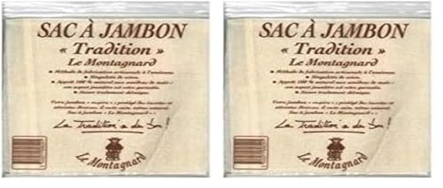 LE MONTAGNARD Borsa per prosciutto 70 x 60 cm, incolore, Taglia Unica (Confezione da 2)