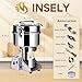 INSELY Grain Mill Grinder 2000g High Speed Food Grain Mill Stainless Steel Seeds Flour Nut Pill Wheat Corn Herbs Spices & Seasonings Dry Grinder Electric Machine Grinder for Kitchen