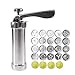 Produktbild Sanmubo 20 Scheiben & 4 Düsen Edelstahl Gebäckpresse Garnierspritze Manuelle Keksmaschine Cookie-Maschine Keks-Presse Set Cookie Biscuit Press Backzubehör Kuchen Zuckerguss Dekorieren