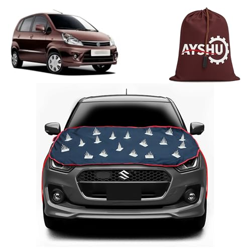Image of AYSHU Dustproof Car Protection with Spikes for Dogs Compatible with Maruti Suzuki Zen Estilo | Anti-Scratch Bonnet Guard | Heavy Duty Waterproof & UV Resistant Car Body Cover, Black
