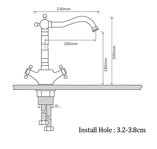 Robinets d'évier de cuisine mitigeur eau chaude froide Style C