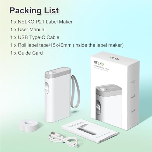 Nelko P21 Bluetooth Label Printer, Wireless Mini Label Makers thumb #7