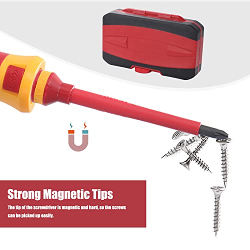 eROOSY 13pcs VDE Electrician Screwdriver Set, 1000 V Changeable Insulated Screwdrivers with Magnetic Slotted Bits - Image 4