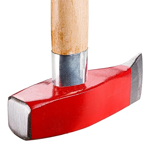 Foto von DEMA Spalthammer 3 kg mit 90 cm Hickory Holzstiel – Gehärteter Stahlkopf, Stilschutz, Schneideschutzkappe, langlebig & belastbar für effizientes Holzspalten