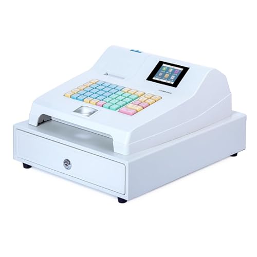 MNBVH Registrierkasse Für Kleine Unternehmen Mit Led-anzeige – Multifunktionale Elektronische Kasse Für Einzelhandel Und Restaurant – Abnehmbare Ablage – 48 Tasten