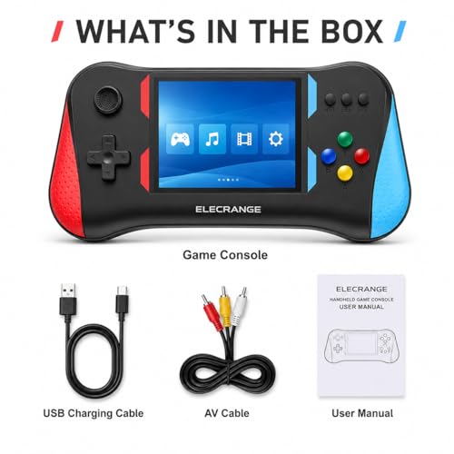 Image of Super X7M Game Box Handheld Retro Gaming Console with 500 Built-in Classic Games, 3.5 Inch Colour Screen, Rechargeable Battery, TV Output, Portable Video Game Player for Kids & Adults