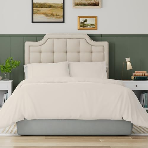 Purity Home Organic 100% Cotton Super King Duvet Cover Set Ivory 260x220 cm, 3 Pieces Bedding, Crisp & Comfy - Image 2