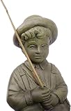 Fishing Boy Cast Stone Statue - Life-Size Sculpture - Pond and Garden Decor - Great Gift Idea!