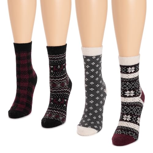 Image of MUK LUKS Women's Holiday 4 Pair Pack Socks