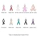 PH PandaHall Ribbon Pendants, 60 Pcs 10 Styles Colorful Alloy Ribbon Pendants Enamel Awareness Dangle Charms Beads for Earring Bracelet Necklace Jewelry Making