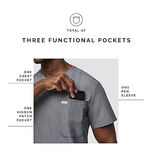 Figs Leon Three-Pocket Scrub Top For Men - Graphite, L #TOP4