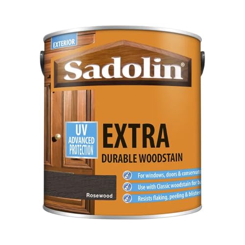 Image of Rosewood Extra Durable Woodstain 1L | Exterior Wood Stain and Protector | Long Lasting Satin Finish for Doors Windows Cladding Joinery and Garden Timber