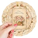 Mothers Day Cards, Vintage Flower Greeting Set, Blank Card for Wife, Elegant Floral Printed Stationery, Premium Writable Message Notes, for Mom Girlfriend Grandma Family Home