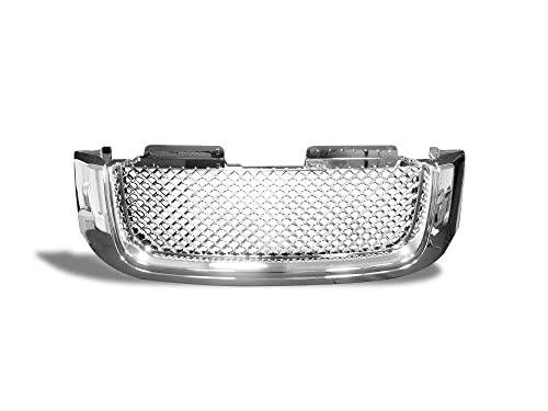 Mesh Front Hood Grille - Chrome Fits 2002-2009 GMC Envoy XL - Armordillo USA 7148635