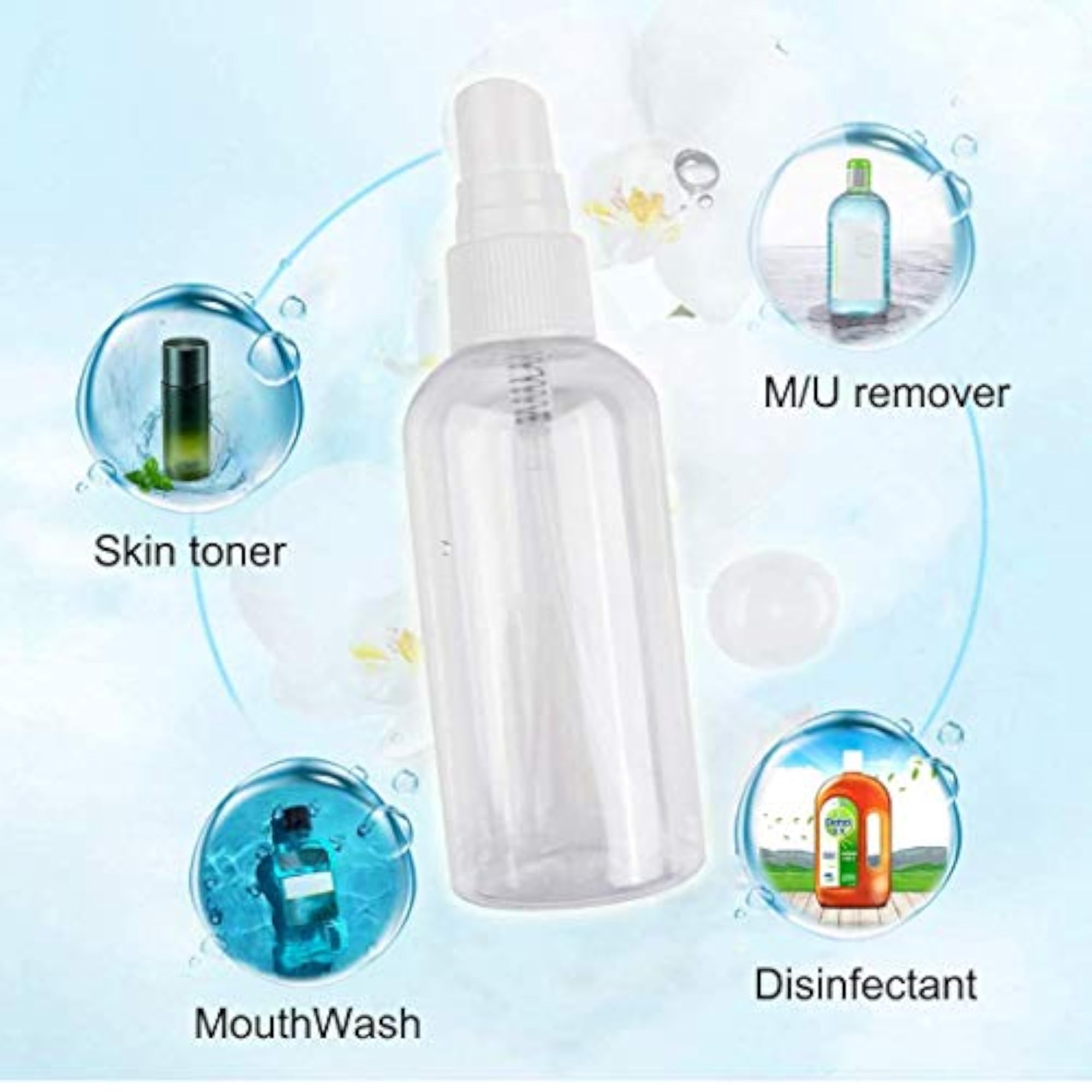 12pcs 30ml Empty Plastic Transparent Refillable Spray Bottles