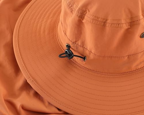 Image of Home Prefer UPF50 Mens Sun Hat with Neck Flap Quick Dry UV Protection Cap Womens Wide Brim Fishing Hat Neck Flap Beach Garden