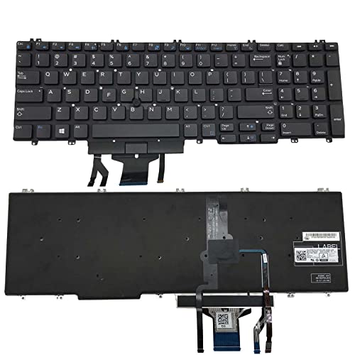 for DELL Precision 7530 7730 E7530 M7530 7540 7740 Series Black Frameless, with Backlight, with Mouse Stick 0DK60 00DK60 266YW 0266YW 06P79 006P79 US Layout Notebook Keyboard