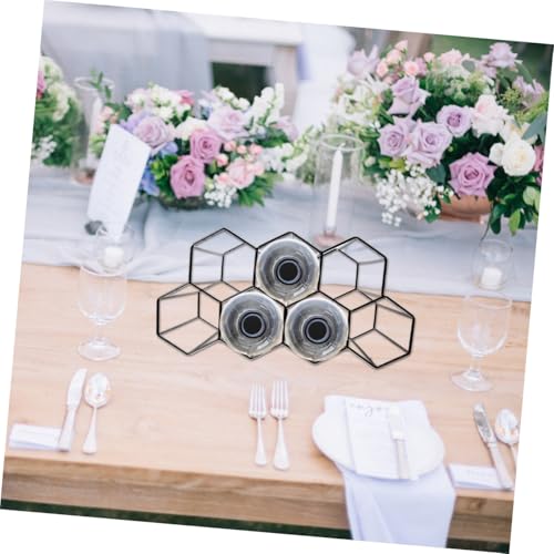 Soporte para botellas de vino 7 huecos KICHOUSE metal negro miniatura 6