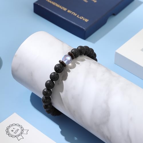 Gifts for Men, Bracelet for Men Beaded Gifts, Handmade Sobriety Gifts for Friends Husband Boyfriend Grandpa Son, Natural Stone Jewelry for Birthday Valentines Day Christmas Stocking Stuffers Gift Ideas4