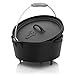 Produktbild BBQ-Toro Dutch Oven Topf, 4,2 Liter Kochtopf aus Gusseisen, Gusstopf DO545 mit Deckelheber, Bräter, Outdoor Feuerkessel für Barbecue, Camping, Garten und Grillen