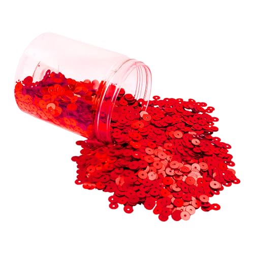 Mandala Crafts 6mm Flat Round Red Sequins for Sewing Embroidery