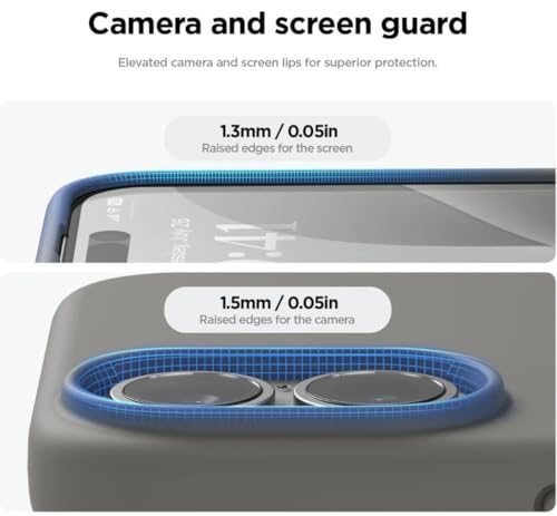 Image of Premium Liquid Silicone Case for iPhone 16 Plus - Slim Full Body Protective Back Cover with Soft Microfiber Lining, Anti-Slip Grip Scratch Resistant Phone Case (Light Grey)