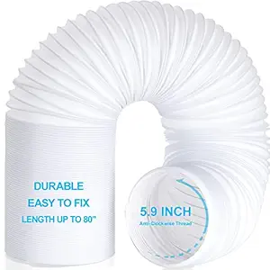 HVAC YELLOW HAT Portable Air Conditioner Exhaust Hose?Up to 80 Inch Length 5.9