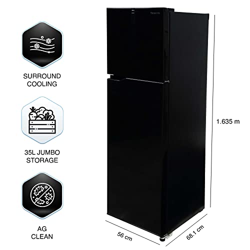Image of Panasonic 280 L Double Door 3 Star AI Enabled Inverter Technology Frost Free Refrigerator (NR-TH292CPKN, Diamond Black, Jumbo Fresh Vegetable Basket, Net Capacity 256L)