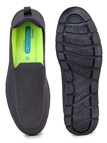 Image of ATHCO Mens Aaron Memory Foam Comfort Shoes|Running|Walking|Training|Gym|Jogging|Sneaker|Athletic|Slipon|Flexible|Lightweight|Dailyuse|Sports|Casual|ExtraSoft|Fitness