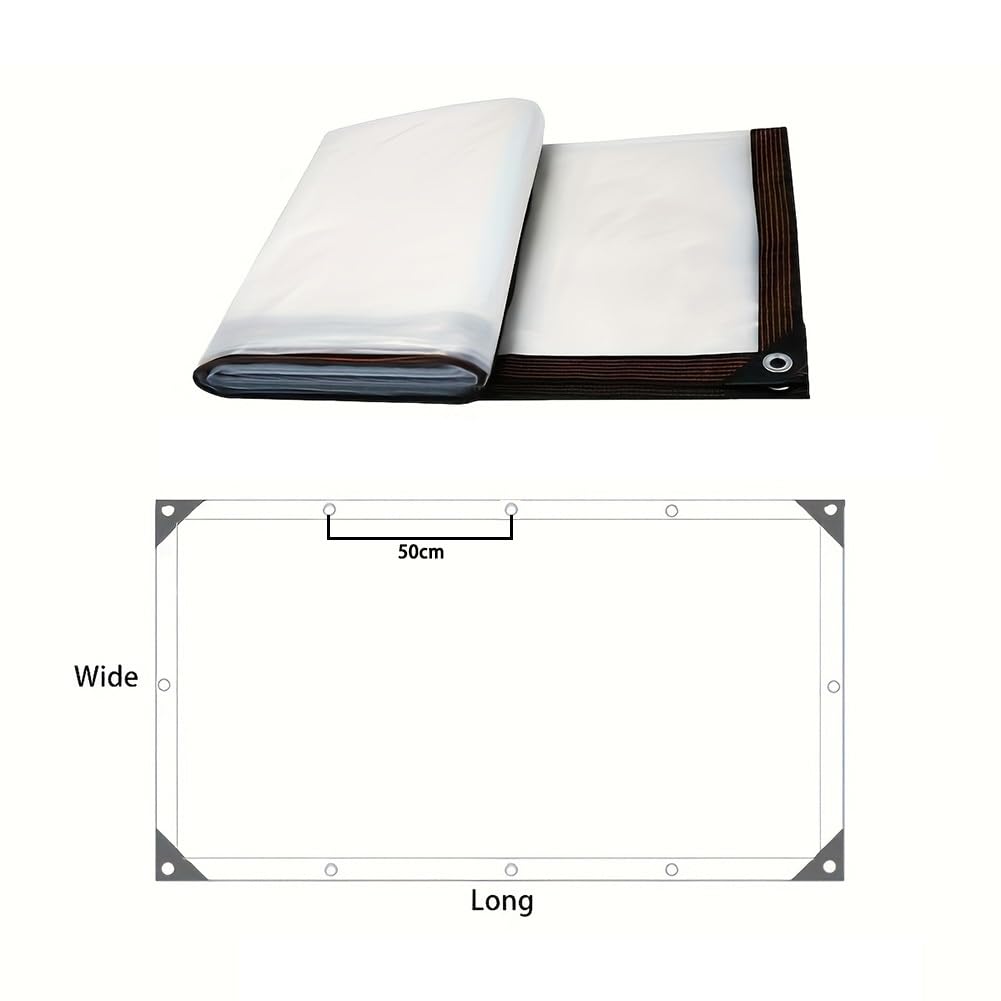 Telone trasparente resistente impermeabile 4,0 m x 10 m – Telone in plastica per esterni, per serre, patii, campeggio e esigenze di copertura
