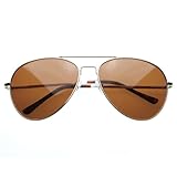 zeroUV - Polarized Classic Metal Aviator Sunglasses (Gold)