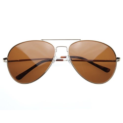 zeroUV Polarized Classic Metal Aviator Sunglasses (Gold)