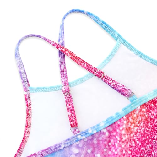 Image of Girls Swimsuit One Piece Bathing Suit with Adjustable Straps Cute Little Kids Swimming Suits Beach Swimwear 4T-12