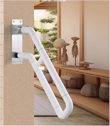 Barre d'appui de douche pliable et rambarde d'escalier murale en U robuste 65cm