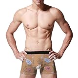 AILLOSA Calzoncillos tipo bóxer retro para hombre con estampado 3D, talla, Yh-699, S