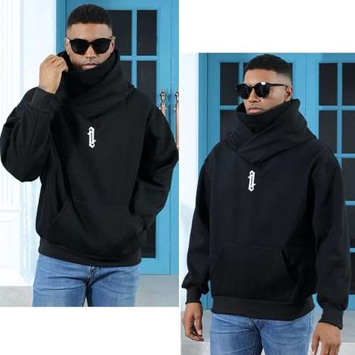 Men's Long Sleeve Fleece Hoodie Lightweight Tech Wear Soft Cotton Pullover Unisex Casual Hooded Sweatshirts3